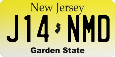 NJ license plate J14NMD