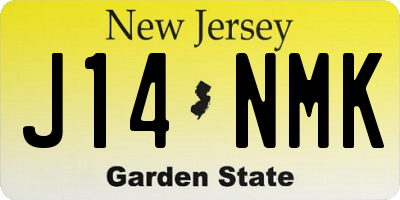 NJ license plate J14NMK