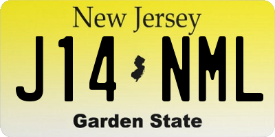 NJ license plate J14NML