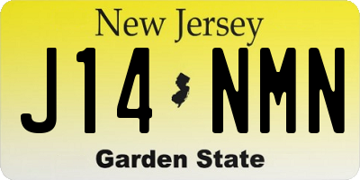 NJ license plate J14NMN
