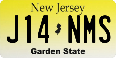 NJ license plate J14NMS