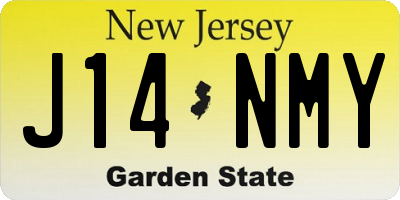 NJ license plate J14NMY