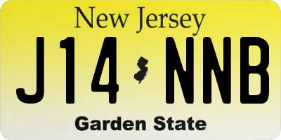 NJ license plate J14NNB