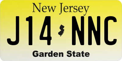 NJ license plate J14NNC