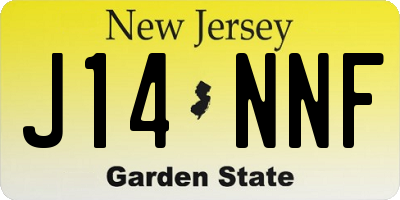 NJ license plate J14NNF