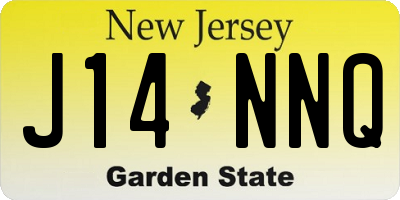 NJ license plate J14NNQ