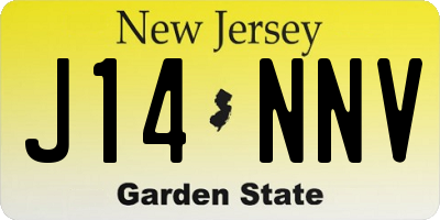 NJ license plate J14NNV