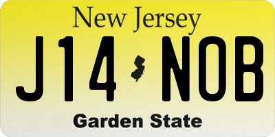 NJ license plate J14NOB