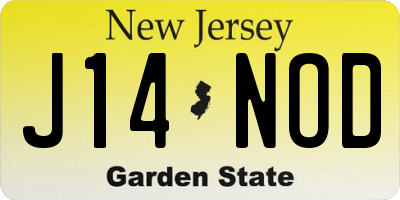 NJ license plate J14NOD