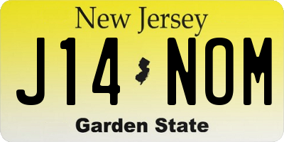 NJ license plate J14NOM
