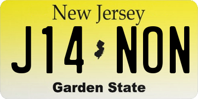 NJ license plate J14NON