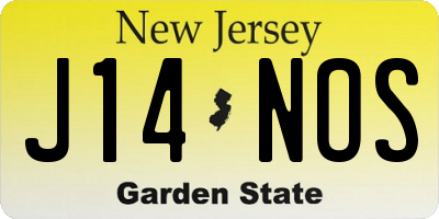 NJ license plate J14NOS