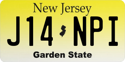 NJ license plate J14NPI