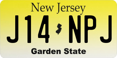 NJ license plate J14NPJ