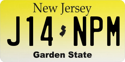 NJ license plate J14NPM