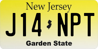NJ license plate J14NPT