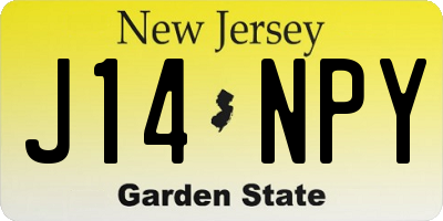 NJ license plate J14NPY