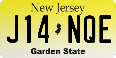 NJ license plate J14NQE