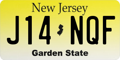 NJ license plate J14NQF