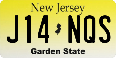 NJ license plate J14NQS