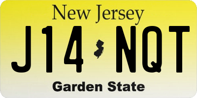 NJ license plate J14NQT