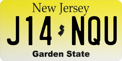 NJ license plate J14NQU