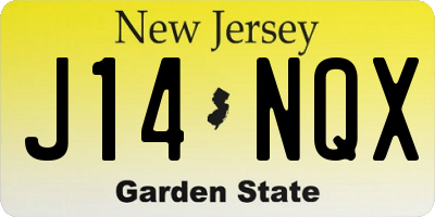 NJ license plate J14NQX