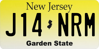 NJ license plate J14NRM