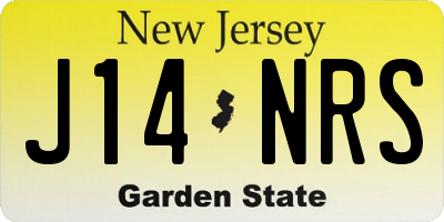 NJ license plate J14NRS