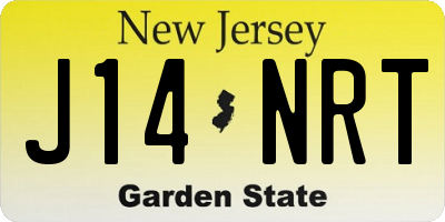 NJ license plate J14NRT
