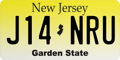 NJ license plate J14NRU