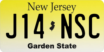 NJ license plate J14NSC