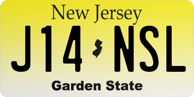 NJ license plate J14NSL