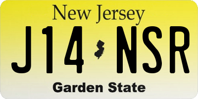 NJ license plate J14NSR