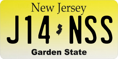NJ license plate J14NSS