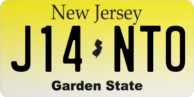 NJ license plate J14NTO
