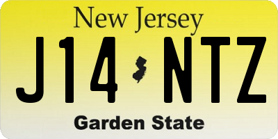 NJ license plate J14NTZ