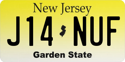NJ license plate J14NUF
