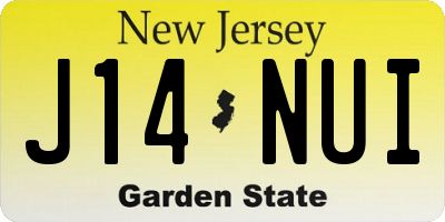 NJ license plate J14NUI