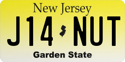 NJ license plate J14NUT
