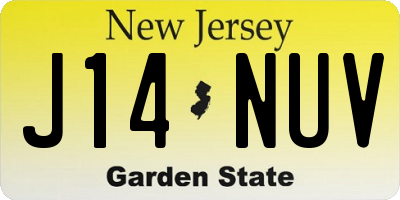 NJ license plate J14NUV