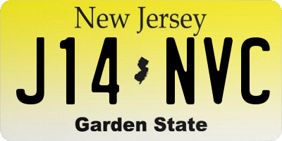 NJ license plate J14NVC