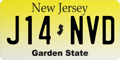 NJ license plate J14NVD