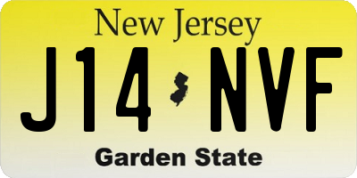 NJ license plate J14NVF