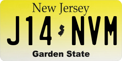 NJ license plate J14NVM