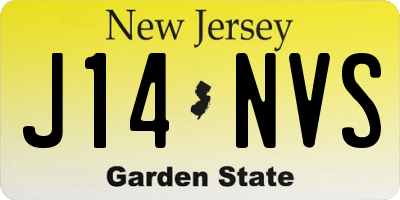NJ license plate J14NVS