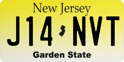 NJ license plate J14NVT