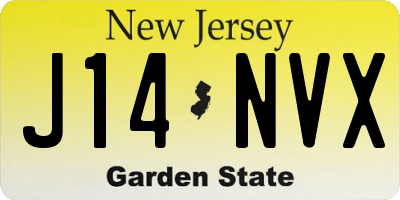 NJ license plate J14NVX