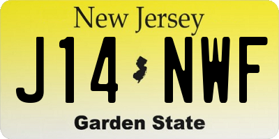NJ license plate J14NWF