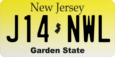NJ license plate J14NWL